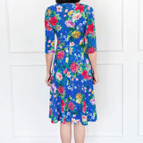 Cleo Dress in kasumi cobalt