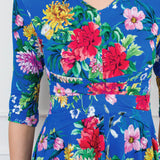 Cleo Dress in kasumi cobalt