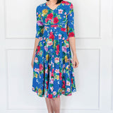 Cleo Dress in kasumi cobalt