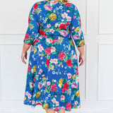 Cleo Dress in kasumi cobalt