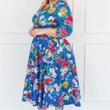 Cleo Dress in kasumi cobalt