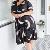 Cleo Dress in poetry in motion black