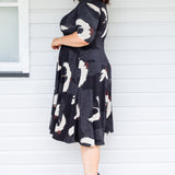 Cleo Dress in poetry in motion black