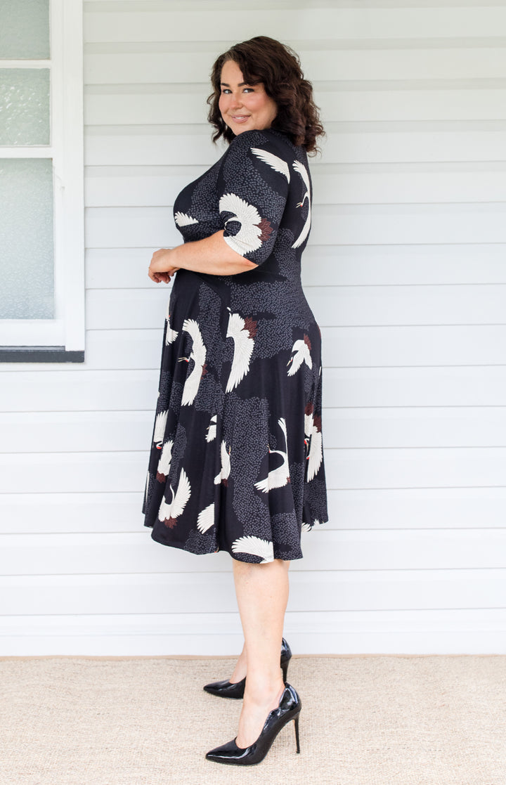 Cleo Dress in poetry in motion black
