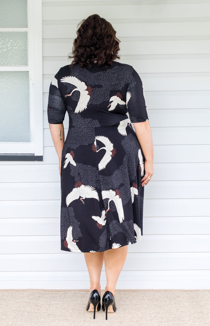 Cleo Dress in poetry in motion black