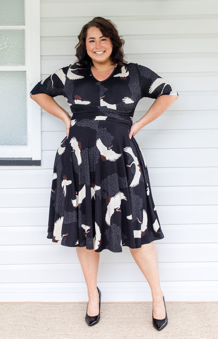 Cleo Dress in poetry in motion black