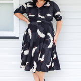 Maiocchi Cleo Dress in Poetry in Motion print – flattering hourglass silhouette with soft buttery bamboo fabric