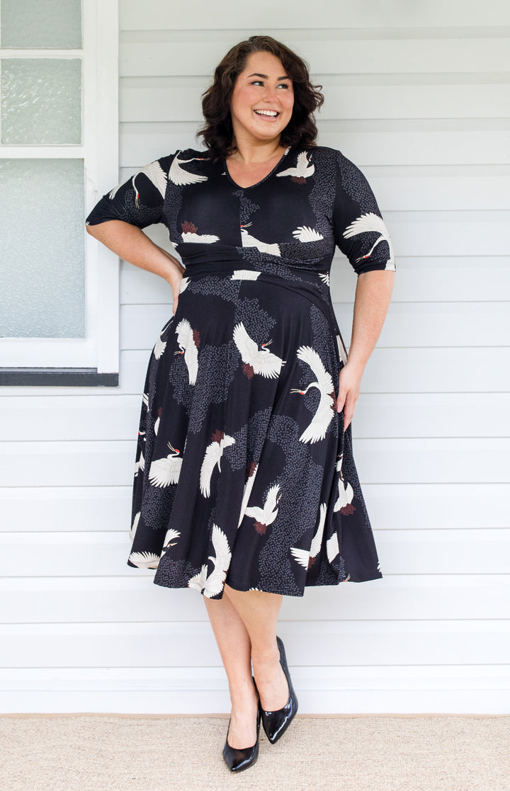 Cleo Dress in poetry in motion black