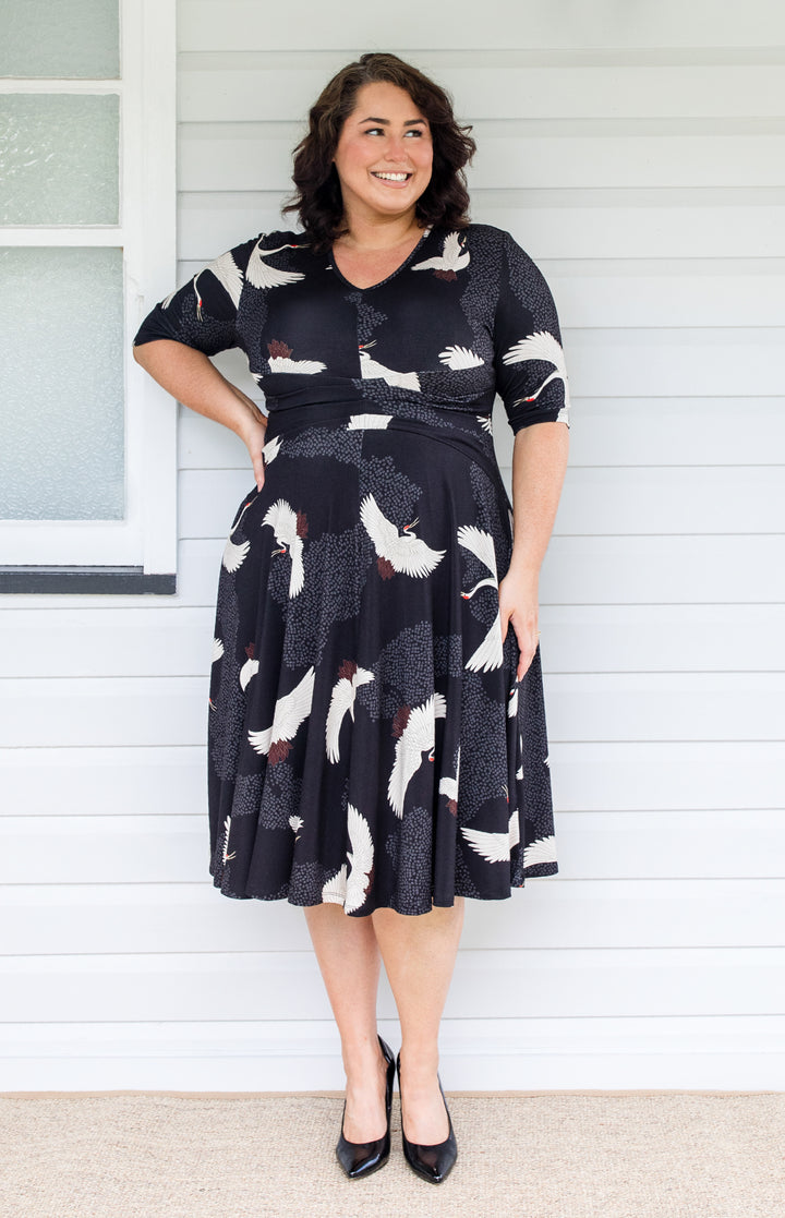 Cleo Dress in poetry in motion black