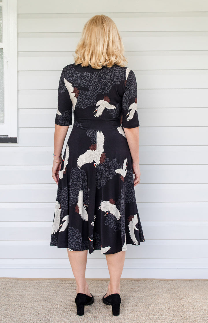 Cleo Dress in poetry in motion black