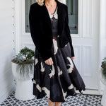 Cleo Dress in Poetry in Motion print – perfect statement dress for the office to the evening