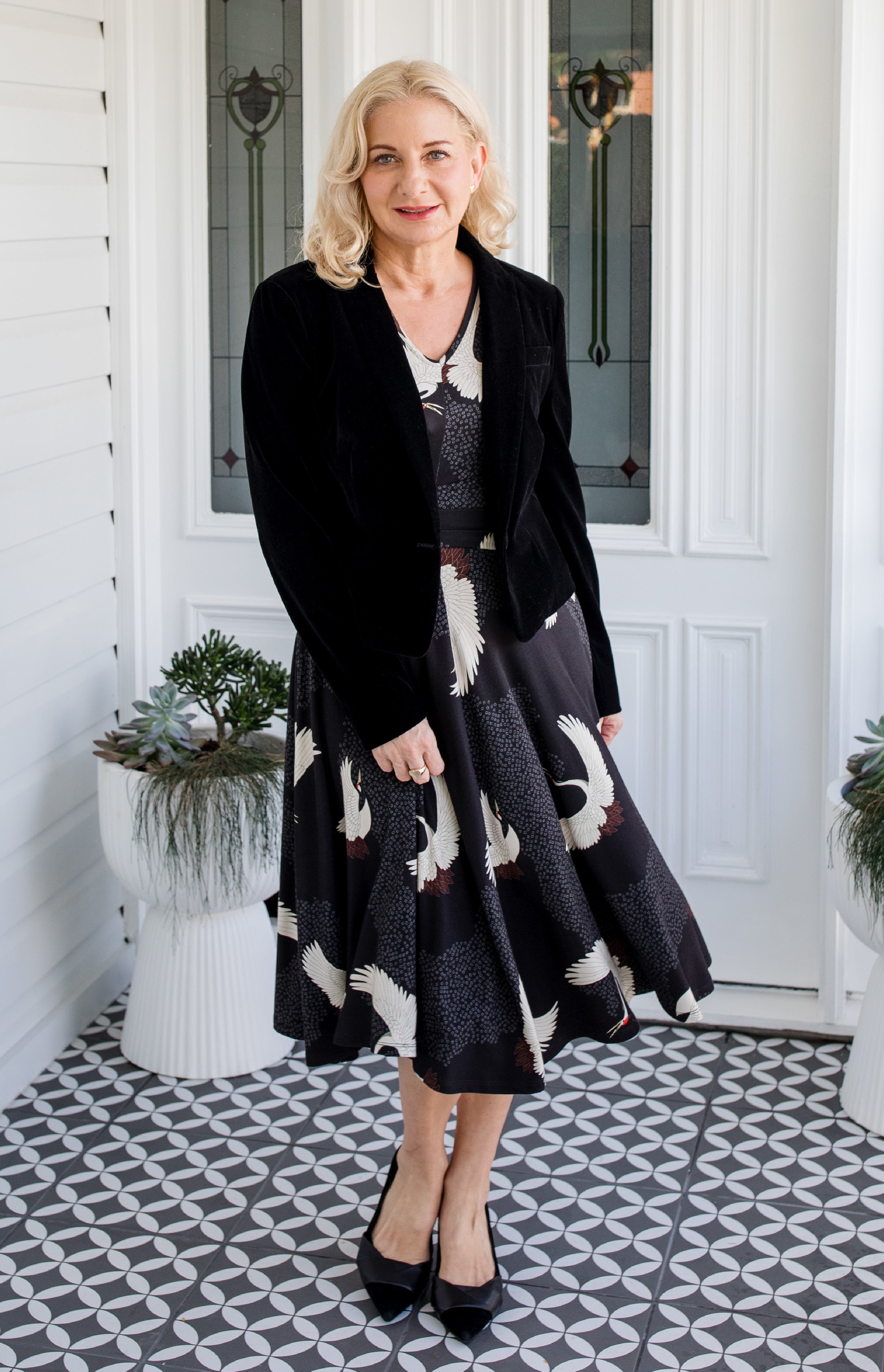Cleo Dress in Poetry in Motion print – perfect statement dress for the office to the evening