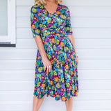 Cleo Dress in wide blue yonder