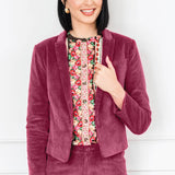 Cleo Cord Jacket in dark rose