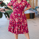 Cleo Dress in cherry blossom plum