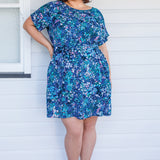 Crowd Pleaser Dress in name dropper blue