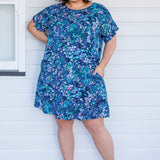 Crowd Pleaser Dress in name dropper blue