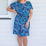 Crowd Pleaser Dress in name dropper blue