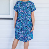 Crowd Pleaser Dress in name dropper blue