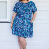 Crowd Pleaser Dress in name dropper blue