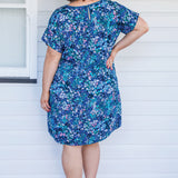 Crowd Pleaser Dress in name dropper blue