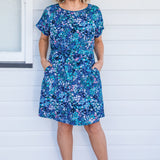 Crowd Pleaser Dress in name dropper blue