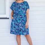 Crowd Pleaser Dress in name dropper blue