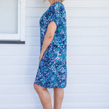 Crowd Pleaser Dress in name dropper blue