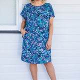Crowd Pleaser Dress in name dropper blue