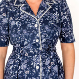 Delilah Dress in navy swoon