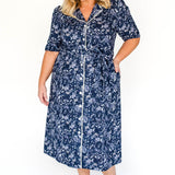 Delilah Dress in navy swoon