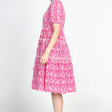 Eloise Dress in pink lace