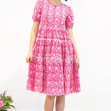 Eloise Dress in pink lace