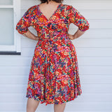 Emily Reversible Dress in name dropper red