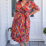 Emily Reversible Dress in name dropper red