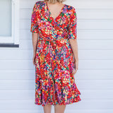 Emily Reversible Dress in name dropper red