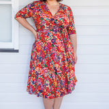Emily Reversible Dress in name dropper red