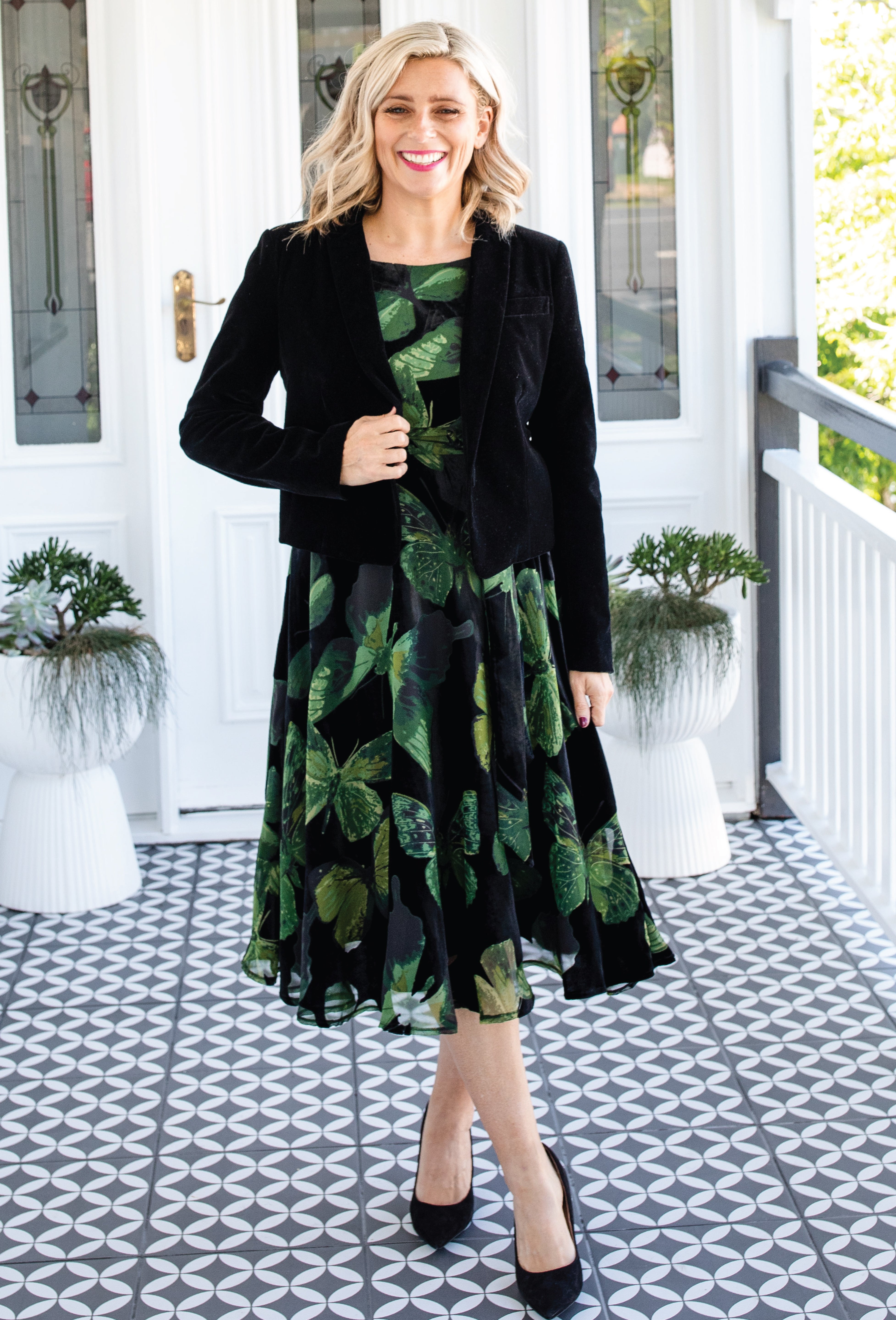 Maiocchi velvet Evie Dress in butterfly green - fancy dress