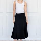 Flared Ponte Skirt in black