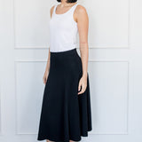 Flared Ponte Skirt in black