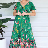 Gabrielle Reversible Dress in hello sunshine green