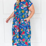 Gion Dress in kasumi cobalt