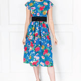 Gion Dress in kasumi cobalt
