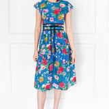 Gion Dress in kasumi cobalt
