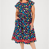 Holiday Dress in rainbow hearts