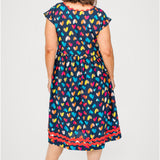 Holiday Dress in rainbow hearts