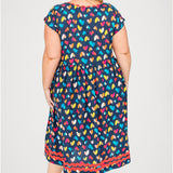 Holiday Dress in rainbow hearts