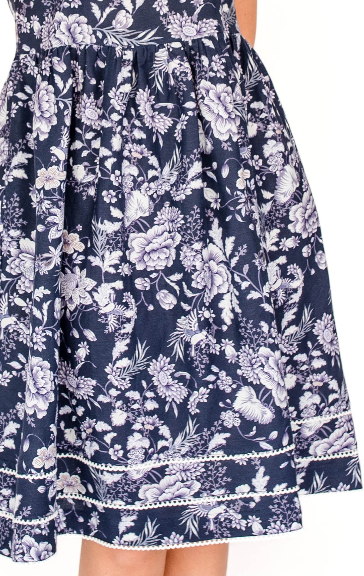 Best-selling Holiday Dress by Maiocchi, featuring exclusive Navy swoon print.