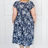 Holiday Dress in navy swoon