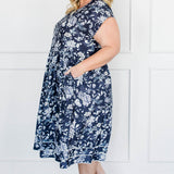 Holiday Dress in navy swoon